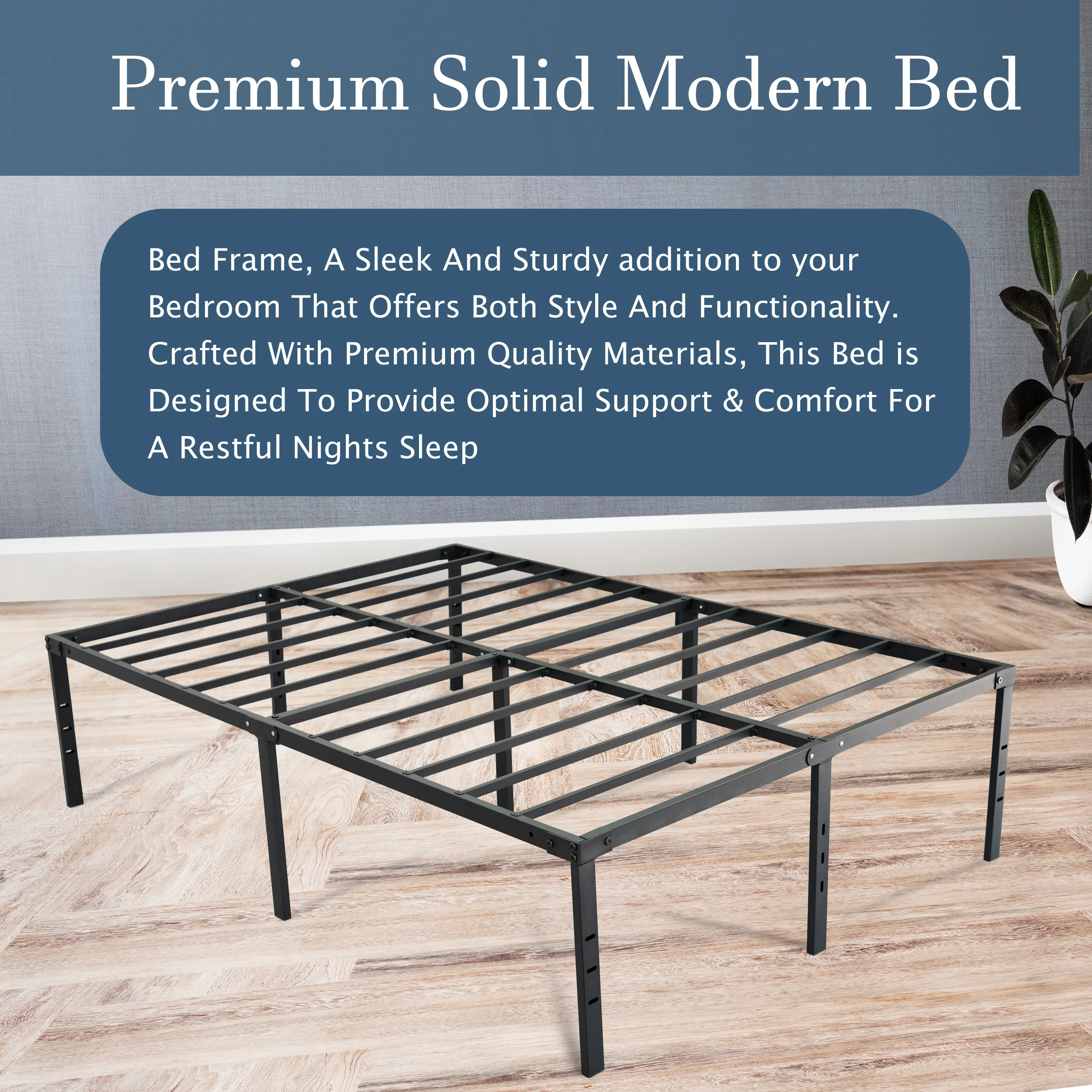 Strong Double Bed 4ft Metal Bed Frame Bedroom Furniture Bed Base - Image 4