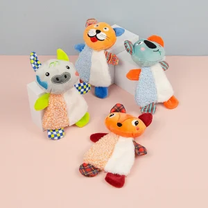 Stuffless Squeaky Dog Toys with Soft No Stuffing for Indoor Play Animals Crinkle for Small Medium and Large Pets