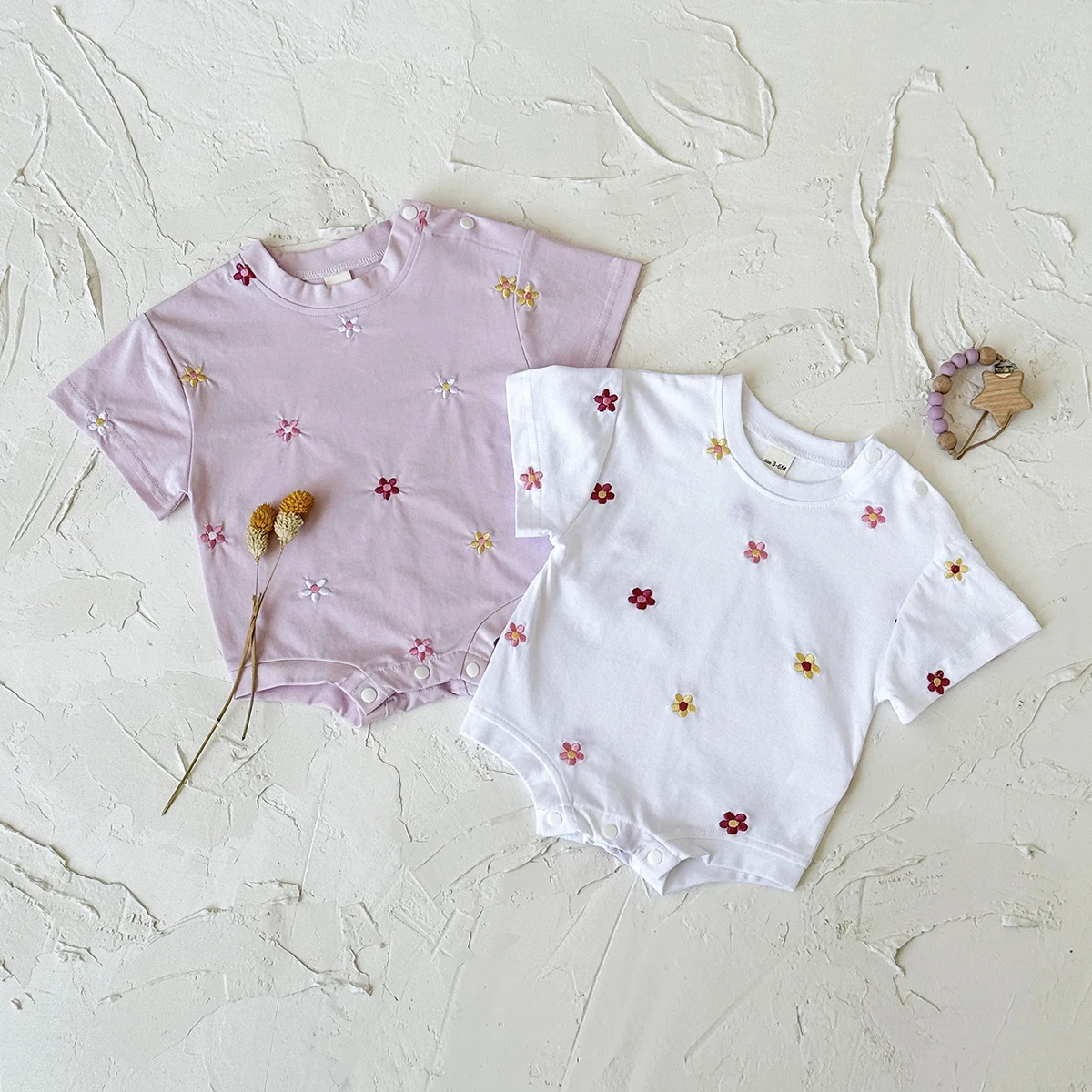 Summer Baby Romper Newborn Floral Print Round Neck Short Sleeved Jumpsuit Cotton Infant Bodysuit Girls Child Clothing 0-18M - Image 2