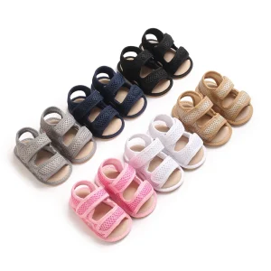 Summer British Style Baby Breathable Sandals Boys Outdoor Casual Shoes Non Slip Soft Rubber Soles Boys Baby Walking Shoes