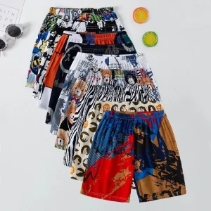 Summer CHILDREN'S Thin Beach Pants Boys and Girls Casual Joker Shorts Thin Home Pants Five Pants.