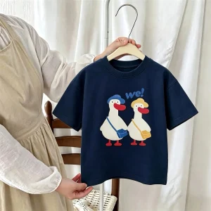 Summer Clothes Printed Cartoon Fashion Boys Short Sleeve T-shirt Children's Wear Tops Crewneck Loose Casual Kids T Shirts Korean