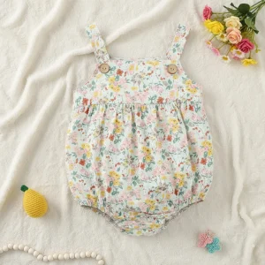 Summer Flower Baby Bodysuits Cotton Infants Clothing Princess Fashion Cute