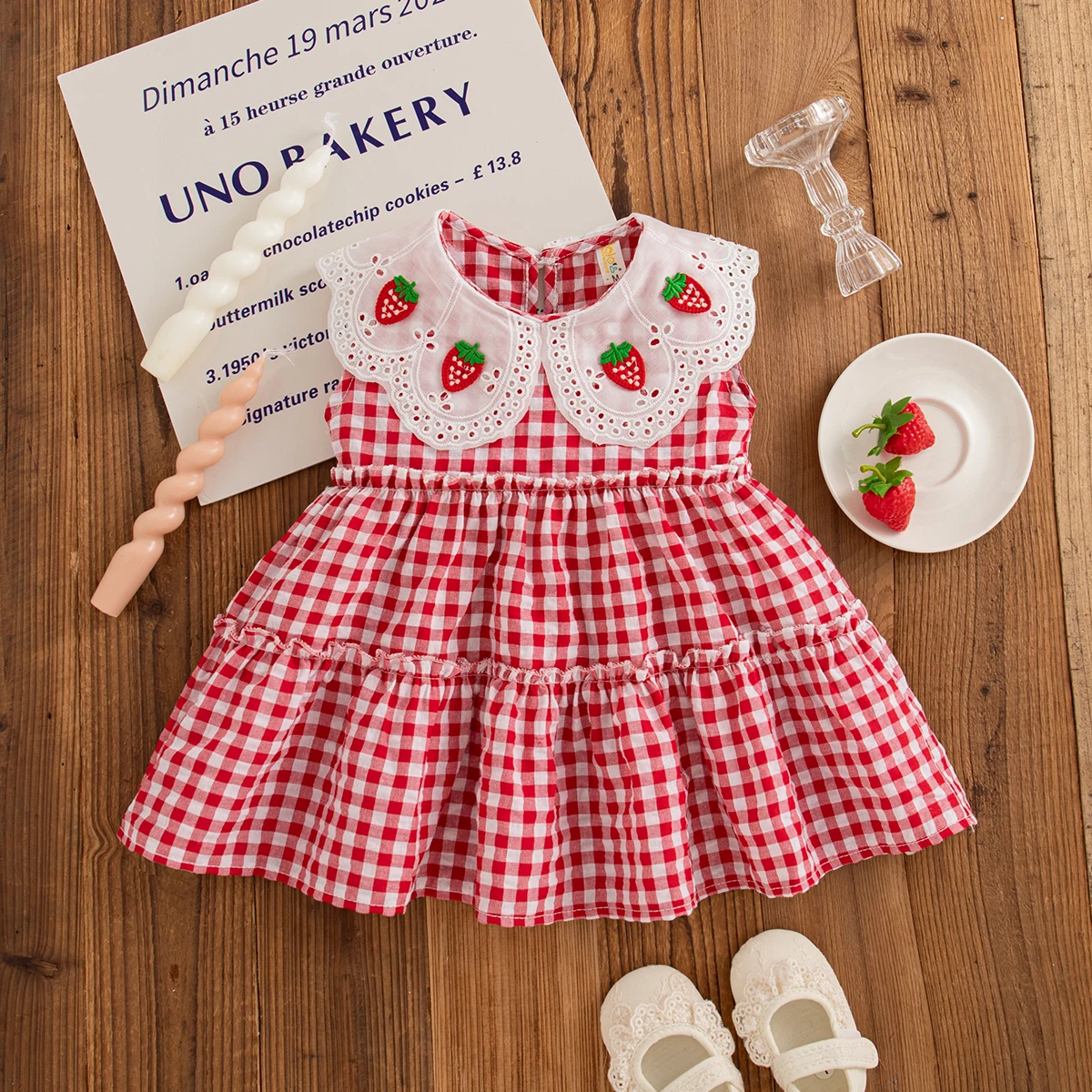 Summer New Baby Girl Dress Sweet Strawberry Comfortable Cotton Daily Outing Clothing Children's Clothing 6 Months - 3 Years Old - Image 4