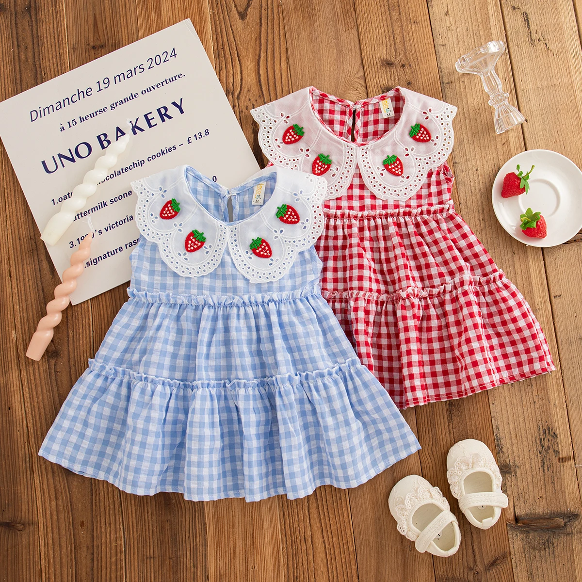 Summer New Baby Girl Dress Sweet Strawberry Comfortable Cotton Daily Outing Clothing Children's Clothing 6 Months - 3 Years Old - Image 3