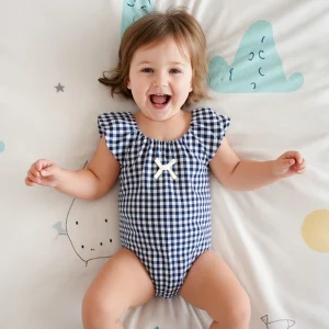Summer Newborn Infants Girls Clothing Plaid Baby Girl Bodysuit Baby Clothes Princess
