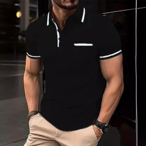 Summer Polo Shirt Button-down Pocket Men's Sports Polo Shirt