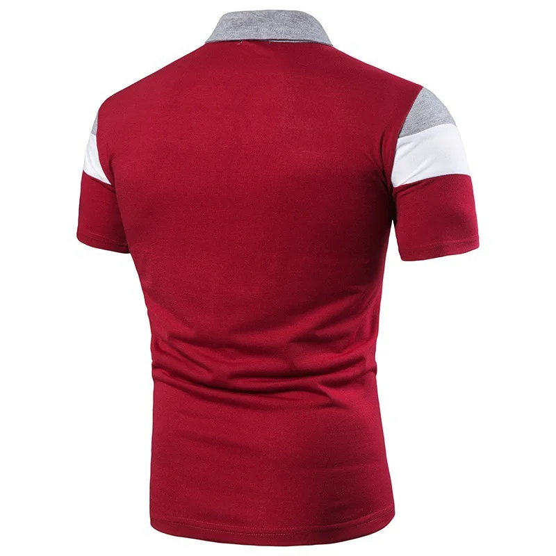 Summer Short Sleeve T-Shirt Men's Trend Fashion Color Matching T-Shirt Men's Lapel POLO - Image 5