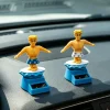 Surfer Boy Solar Car Nodding Toy, Cartoon Bobblehead Lively Solar Dashboard Ornament Auto Swing Shaking Figure for Office Desk