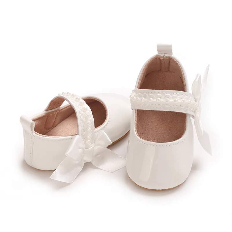 Sweet 0-18M Baby Girl Leather Shoes Spring and Autumn New Fashionable Versatile Princess Shoes Rubber Bottom Anti slip Princess - Image 4