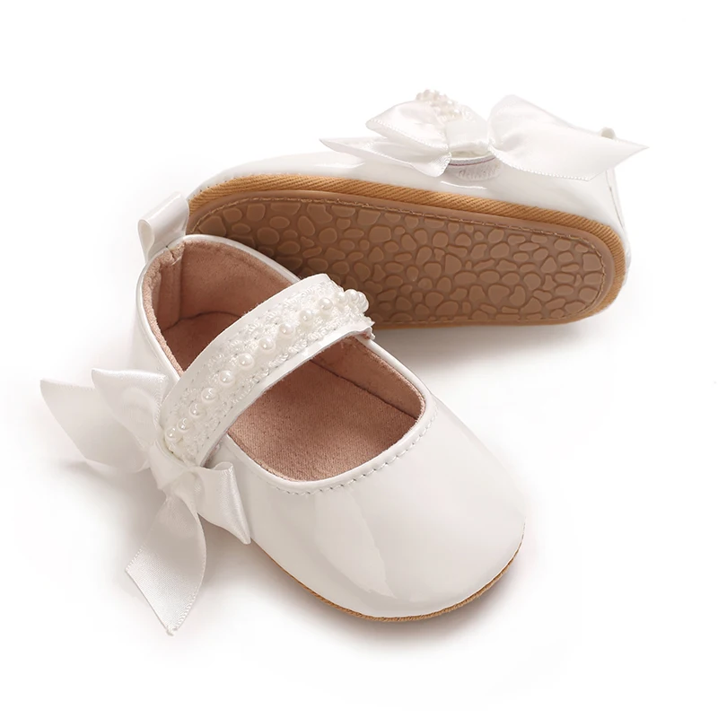 Sweet 0-18M Baby Girl Leather Shoes Spring and Autumn New Fashionable Versatile Princess Shoes Rubber Bottom Anti slip Princess - Image 3