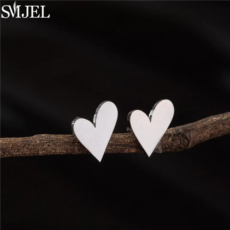 Sweet Cute Heart Stud Earrings for Women Korea Gold Color Love Heart Earings Minimalist Ear Piercing Jewelry Wedding Gifts - Image 5