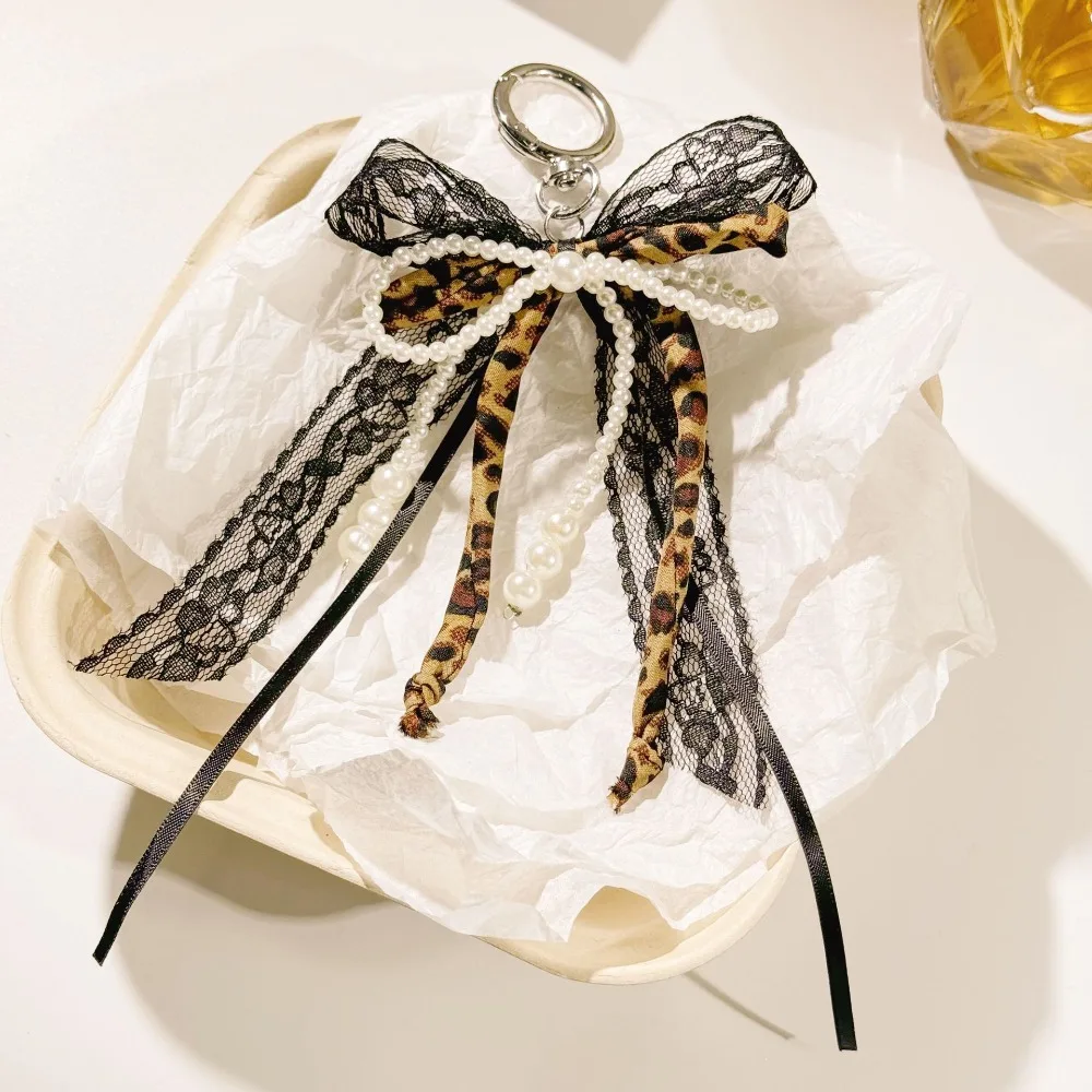 Sweet Lace Bow Beaded Keychain Y2K Phone Charm Pendant Bag Hanging Pendant Fashion Bags Keychain Accessories Cute Gift For Women - Image 2