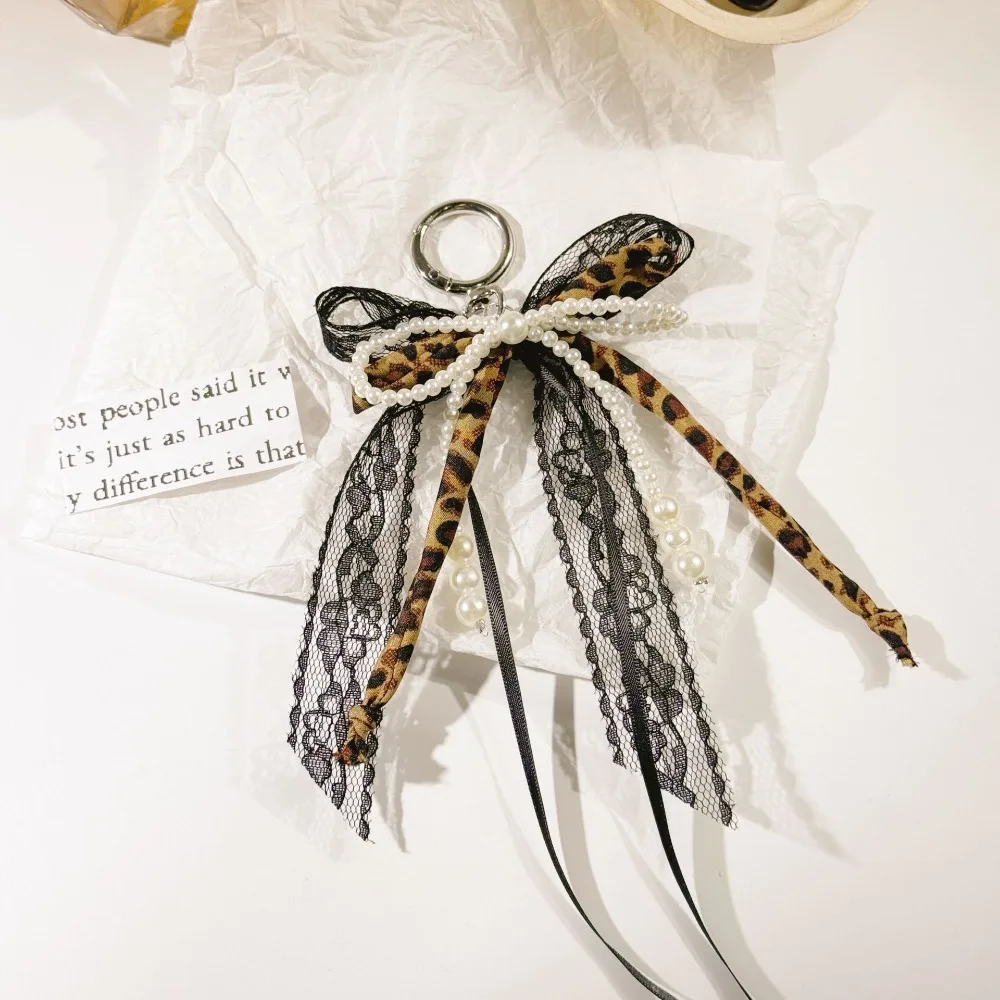 Sweet Lace Bow Beaded Keychain Y2K Phone Charm Pendant Bag Hanging Pendant Fashion Bags Keychain Accessories Cute Gift For Women - Image 3