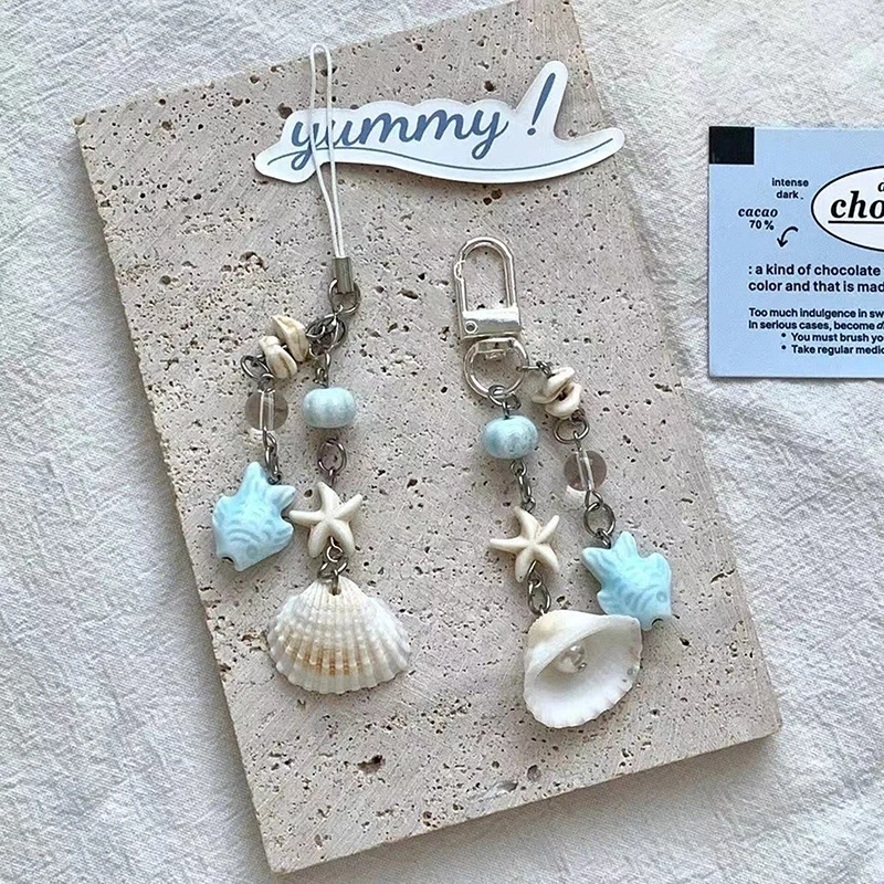 Sweet Y2K Fish Phone Chain Phone Case Phone Charm Pendant Mobile Lanyard Cute Beaded Cell Phone Strap Bag Keychain - Image 5