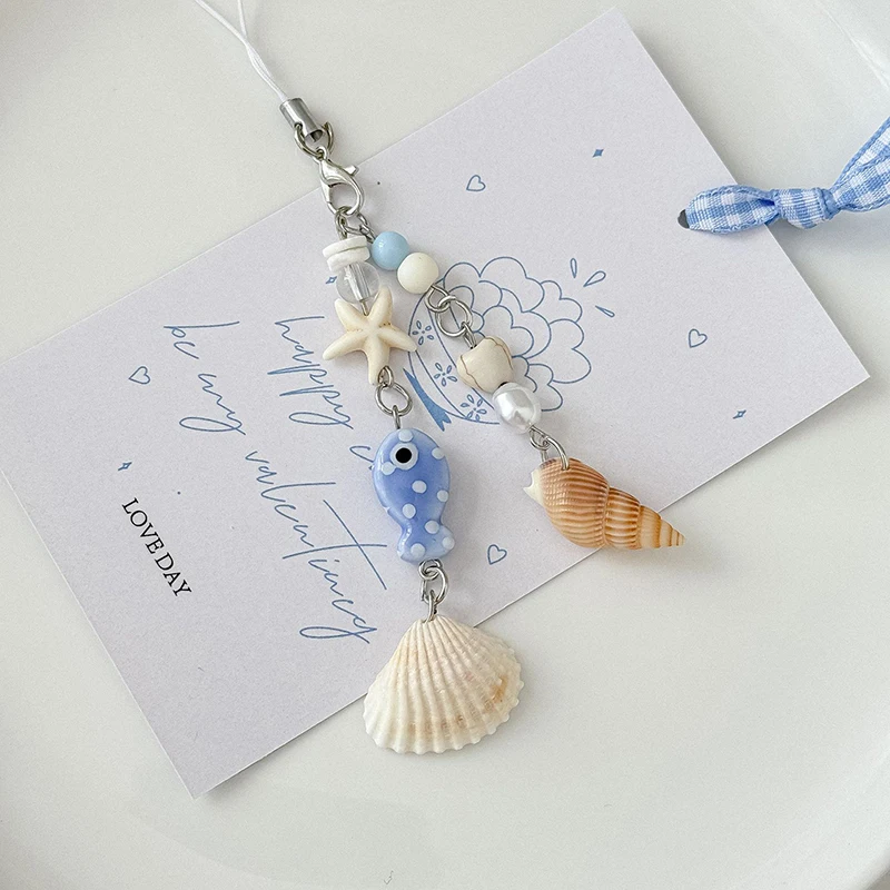 Sweet Y2K Fish Phone Chain Phone Case Phone Charm Pendant Mobile Lanyard Cute Beaded Cell Phone Strap Bag Keychain - Image 4