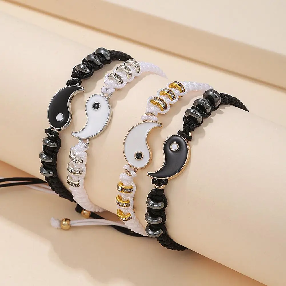 Tai Chi Yin Yang Couple Bracelet for Lover Handmade Woven Baided Rope Adjustable Bracelets Bff Friendship Bangles Jewelry Gift - Image 3