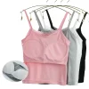 Teenager Padded Bra Tank Top Students Summer Print Crop Tops Girls Lace Camisole Developmental Vest With Built In Bra Girl Gift