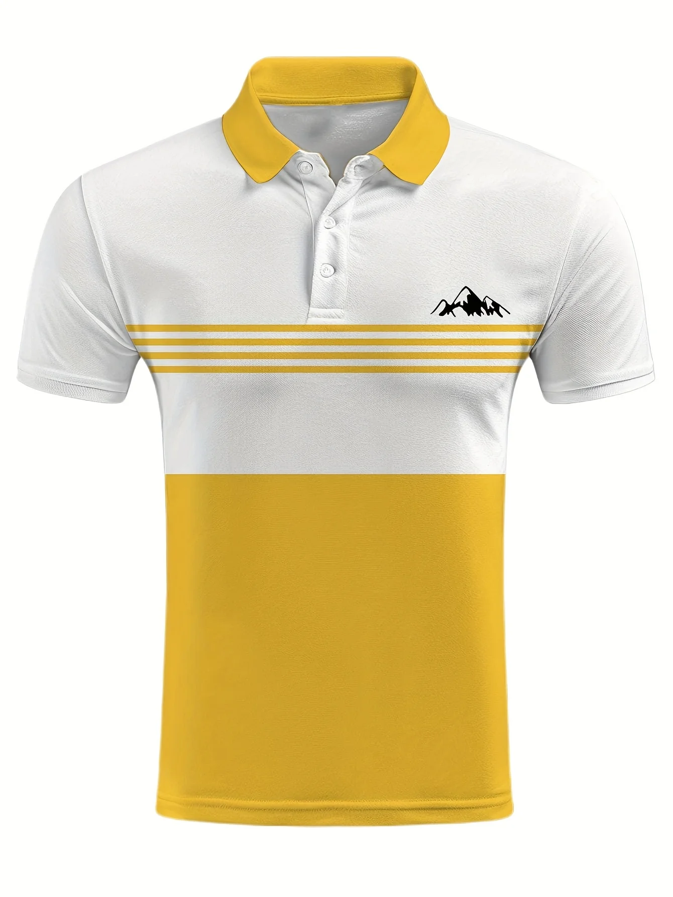 The 2025 summer new men's short-sleeved POLO shirt features a casual fashionable and breathable 3D striped pattern print - Image 5