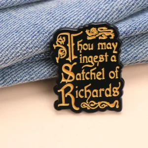 Thou May Ingest a Satchel of Richards Enamel Pin - Cartoon Punk Lapel Badge for Backpack DIY Gift