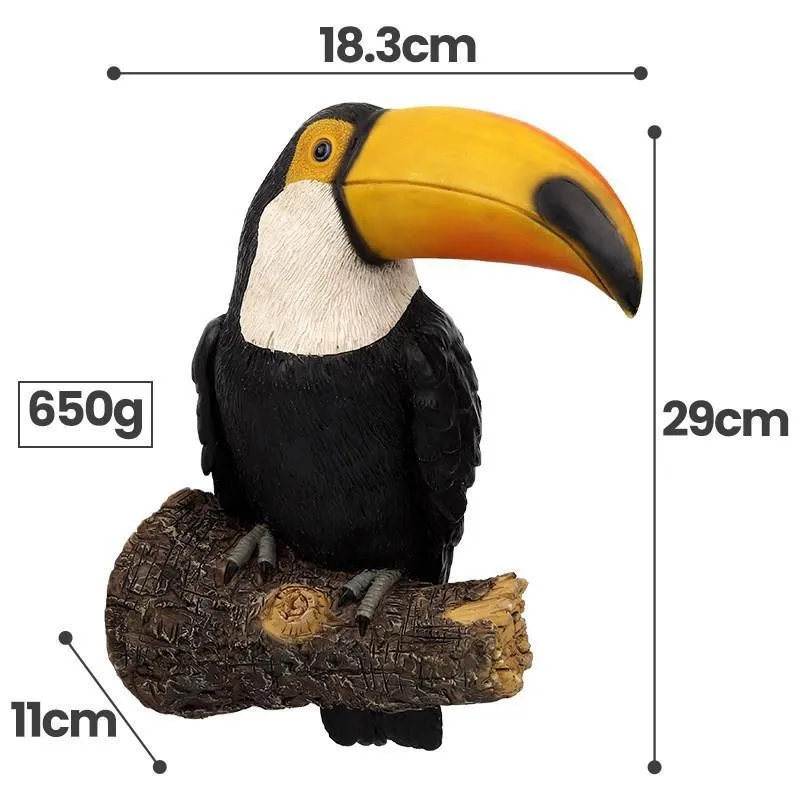 Toucan Bird Figurine Tree Hugger Decor Hanging Resin Ornaments Garden Statue Creative Simulation Animal Yard Wall Decoration - Image 6