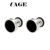 UAGE 2Pcs New Earings Fashion Jewelry Women's Ear Stud Barbell Piercing Punk Men Earrings Black