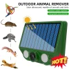 Ultrasonic Cat Dog Repellant with Red White Flash Light Waterproof Solar Powered Animal Deterrent for Orchard/Greenhouse/Garden