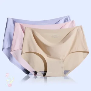 Underwear Women Ice Silk Non-trace Breathable High Waist Sexy Briefs Triangle Female Comfort Intimates Solid Color Soft
