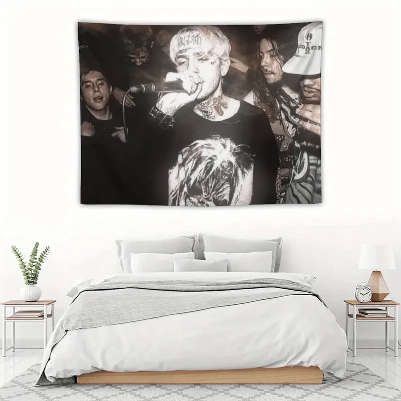 VIKAMA 1PC Lil Peep Rapper Tapestry, Aesthetic Wall Hanging Art Print, Home Decor for Bedroom Living Room Dorm Background Cloth - Image 2