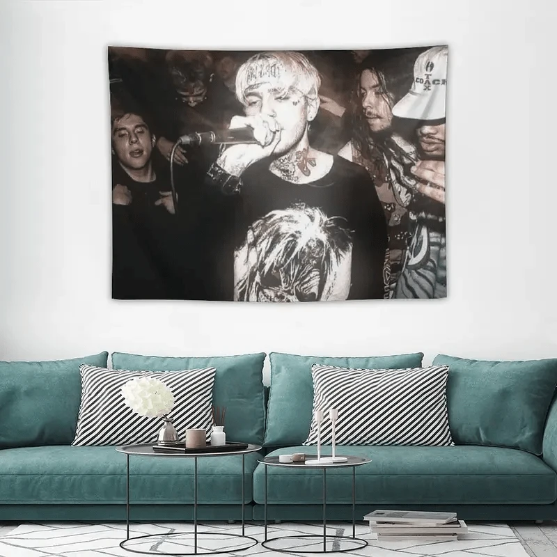 VIKAMA 1PC Lil Peep Rapper Tapestry, Aesthetic Wall Hanging Art Print, Home Decor for Bedroom Living Room Dorm Background Cloth - Image 4