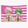 VIKAMA Anime Personalized Tapestry Pink American Flag Wall Hanging, Youth Bedroom Living Room Dormitory Home Decoration