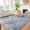 VIKAMA Modern And Simple Living Room Area Carpet, Soft And Fluffy Children's Room Mat, Bedroom Bedside Rug, Home Decoration