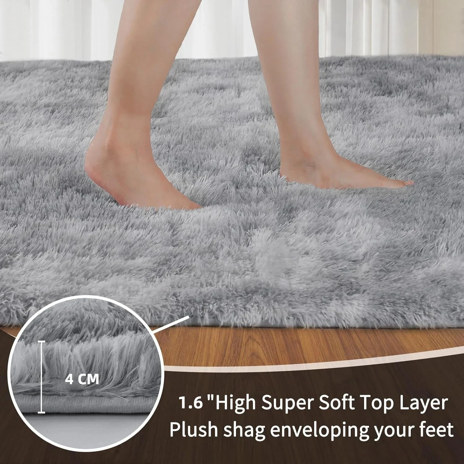 VIKAMA Modern And Simple Living Room Area Carpet, Soft And Fluffy Children's Room Mat, Bedroom Bedside Rug, Home Decoration - Image 4