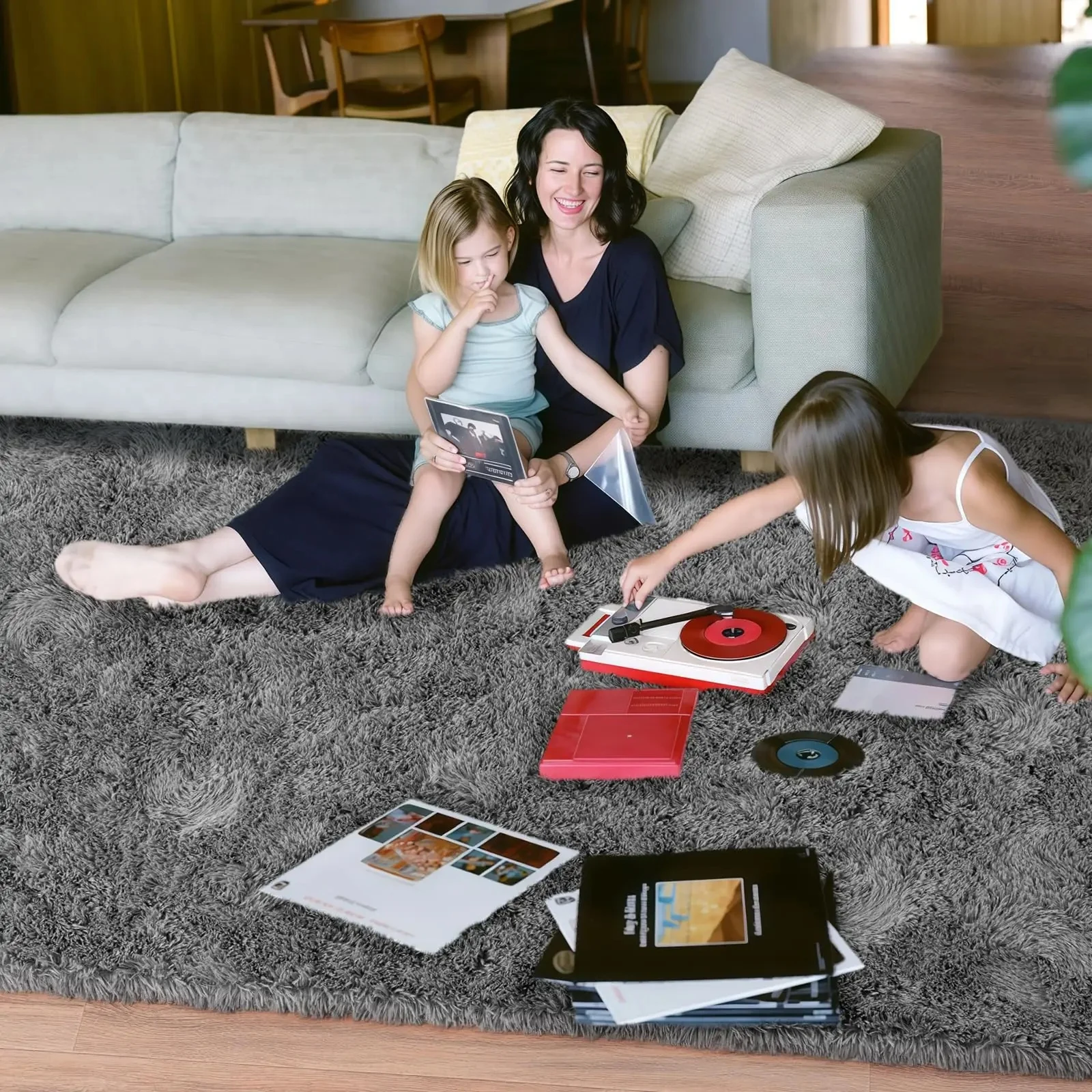 VIKAMA Modern And Simple Living Room Area Carpet, Soft And Fluffy Children's Room Mat, Bedroom Bedside Rug, Home Decoration - Image 3