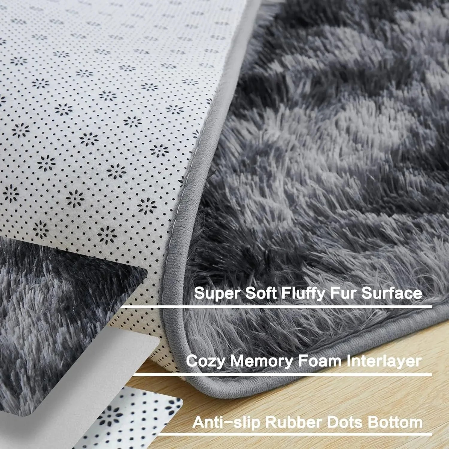 VIKAMA Modern And Simple Living Room Area Carpet, Soft And Fluffy Children's Room Mat, Bedroom Bedside Rug, Home Decoration - Image 5