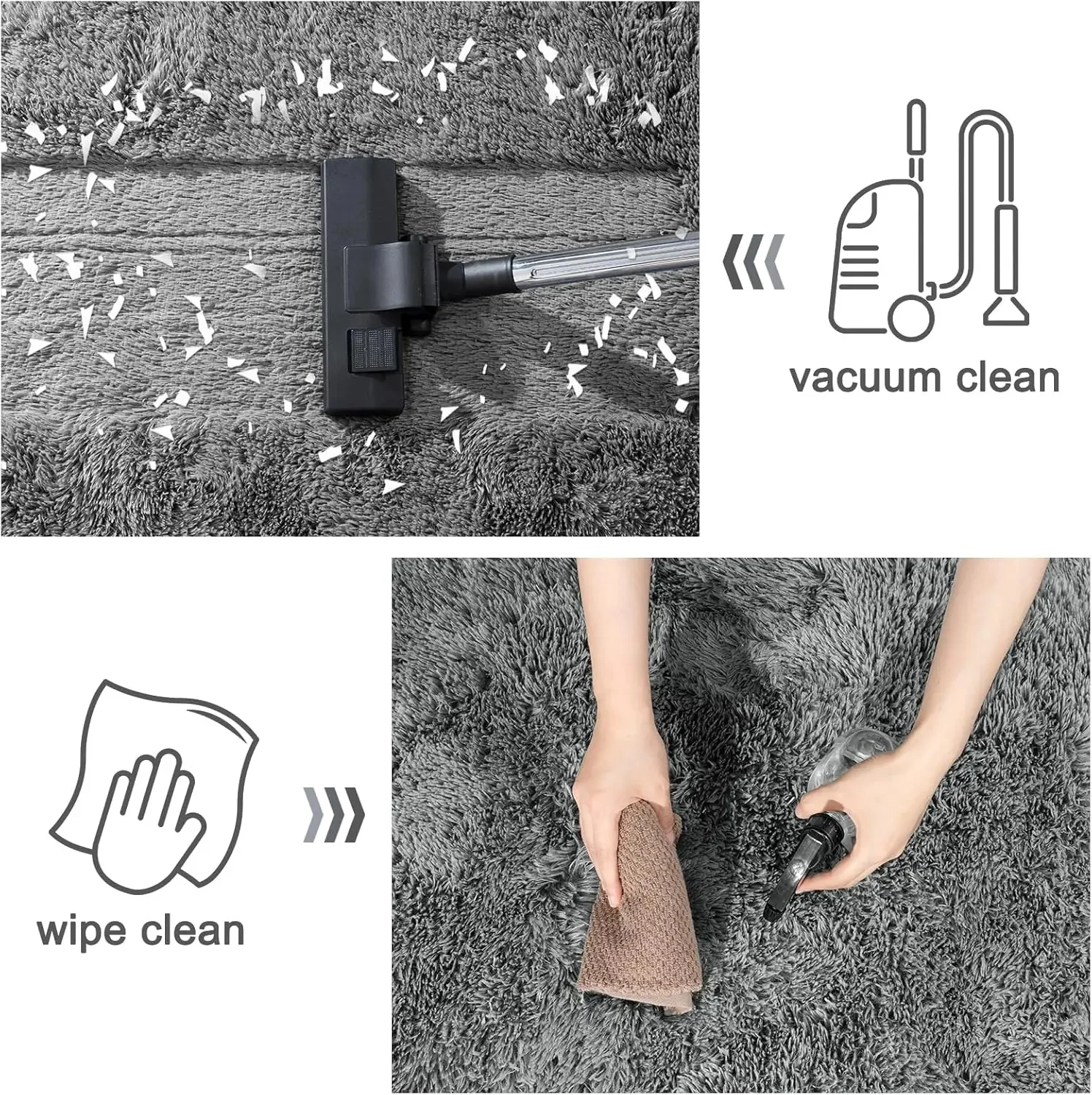 VIKAMA Modern And Simple Living Room Area Carpet, Soft And Fluffy Children's Room Mat, Bedroom Bedside Rug, Home Decoration - Image 6