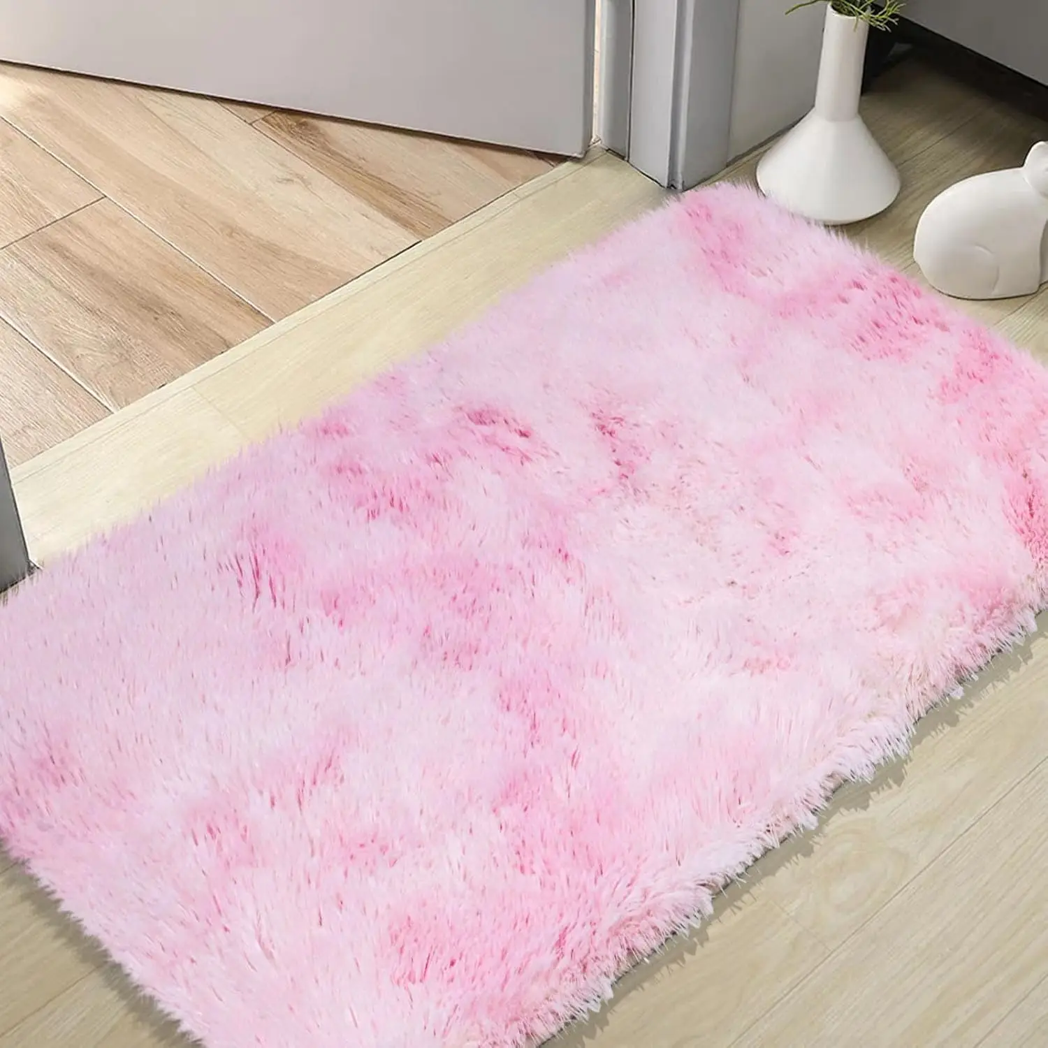 VIKAMA Silk Wool Rugs Children's Room Living Room Bedroom Tie-Dye Non-Slip Washable Machine Washable Carpet Mats - Image 5