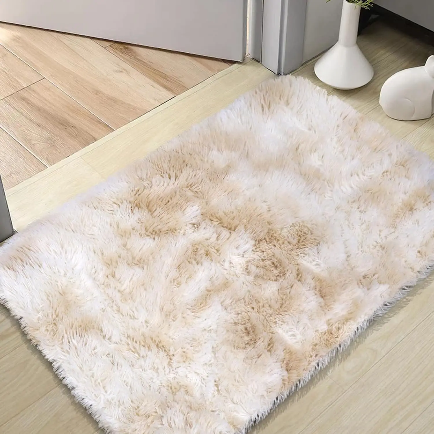 VIKAMA Silk Wool Rugs Children's Room Living Room Bedroom Tie-Dye Non-Slip Washable Machine Washable Carpet Mats - Image 3