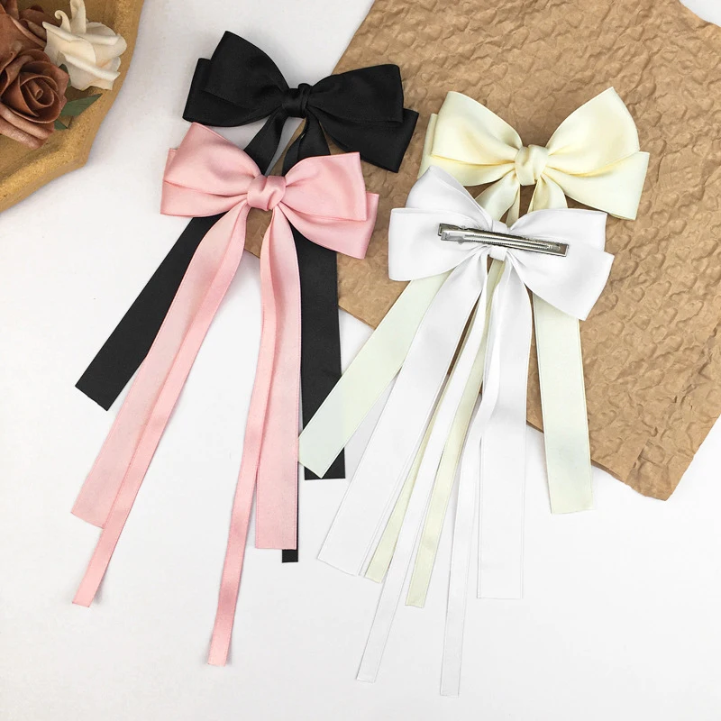 Vintage Large Bow Hair Clip Trend Long Ribbon Hairpins Barrettes Headwear For Women Girl Hair Accessories Wedding Jewelry - Image 5