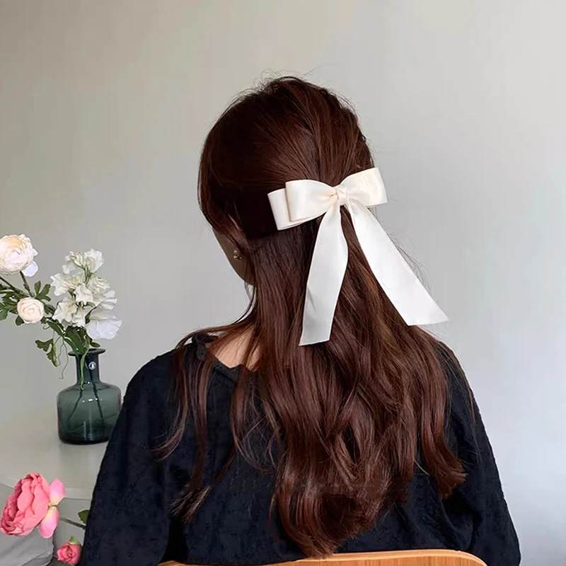 Vintage Large Bow Hair Clip Trend Long Ribbon Hairpins Barrettes Headwear For Women Girl Hair Accessories Wedding Jewelry - Image 3