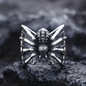 Vintage Punk Spider Lizard Animal Rings for Women Men Gothic Retro Silver Color Open Adjustable Finger Ring Party Jewelry Gifts