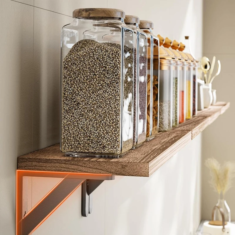 Wall Mounted Wood Shelves Rustic Floating Book Shelf Decorative Multipurpose for Home Storage - Image 4