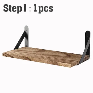 Wall Mounted Wood Shelves Rustic Floating Book Shelf Decorative Multipurpose for Home Storage