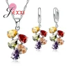 Wedding Bridal Jewelry Sets For Women Multicolored Water Drop Cubic Zircon Necklace Earrings Set Engagement Accessory