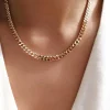 Width 3/5/7MM Cuban Stainless Steel Link Chains Necklace for Women Punk Gold Color Stacking Choker Chain on Neck Hip Hop Jewelry