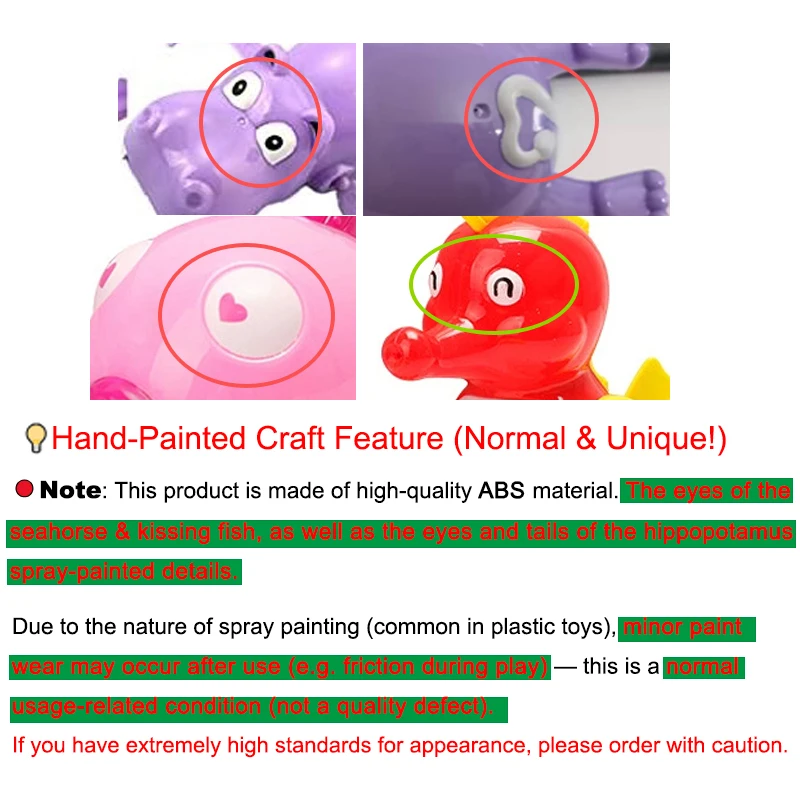 Wind-up Swimming Animals Bath Toys Cartoon Hippo Fish Seahorse Frog Water Play Toys for Kids - Image 6