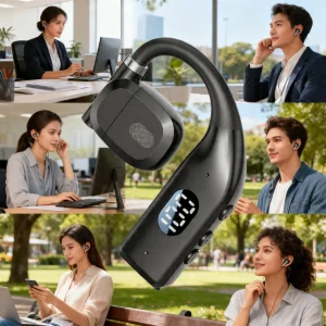 Wireless Bluetooth Headphones Bone Conduction Earphones With Microphone Handsfree Noise Canceling Headset For Driving Sports