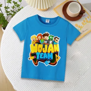 Wojan Teams T-shirt Short Sleeve Summer Casual Wear Fashion Hip Hop Shirts Cute Printed Blue Yellow Boys Girls Birthday Clothes