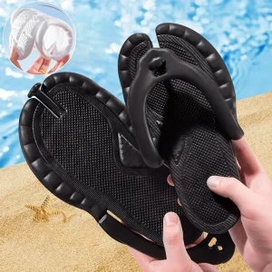 Women Foldable Slippers Men Business Trip Travel Portable Slides Flip-Flops Lightweight Indoor Home Sandals Beach Outdoor Shoes