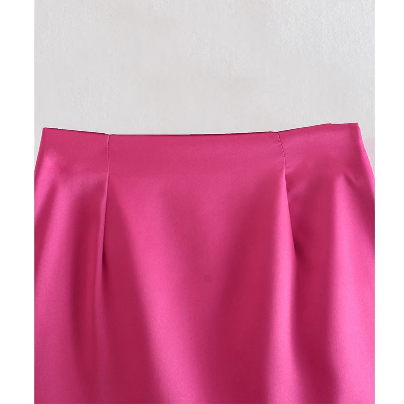 Women High Street Solid Color Side Zipper Sexy Mini Skirt Faldas Mujer Ladies Light Soft Casual Slim Chic Vestidos - Image 4